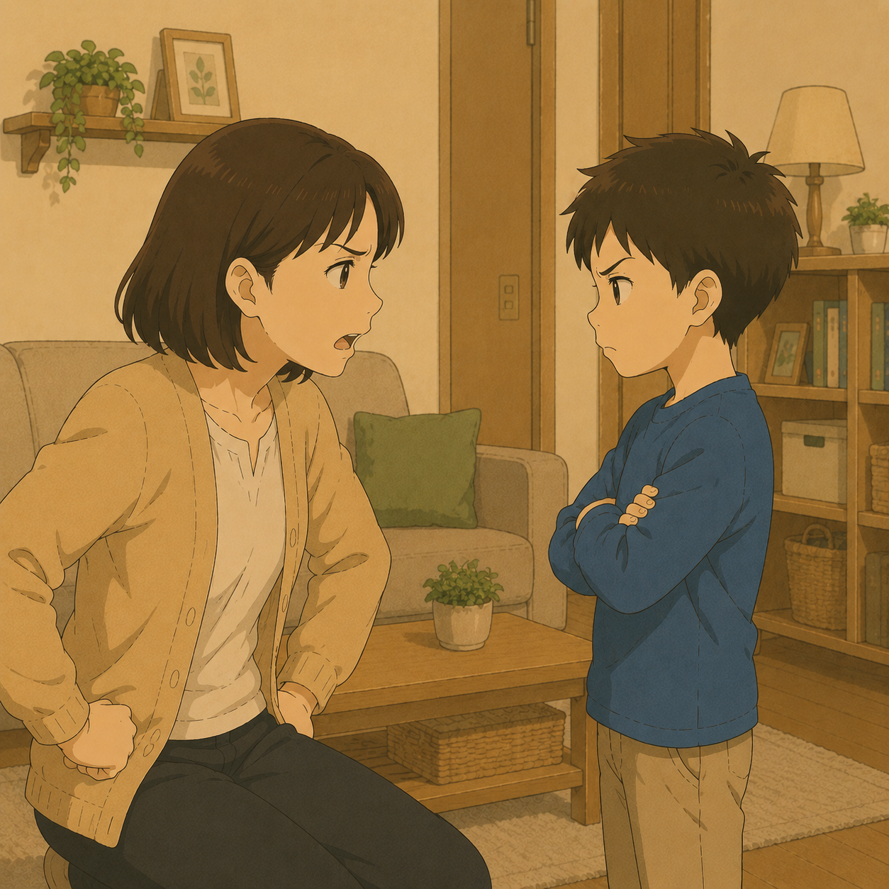 言い合いの場面のイラスト
