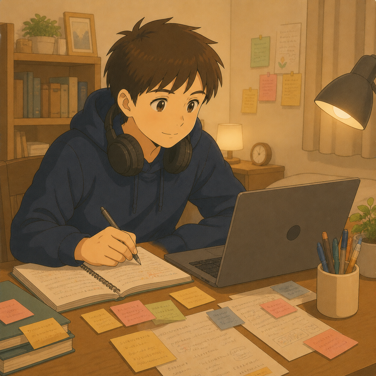 自分のペースでパソコン学習に集中する長男