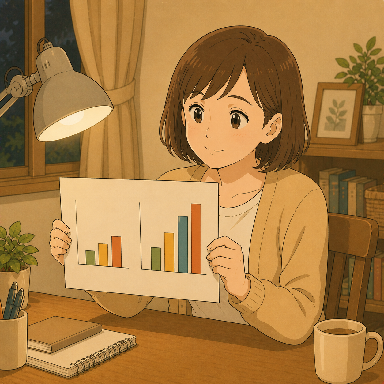 WISC検査を受ける次男のイメージイラスト