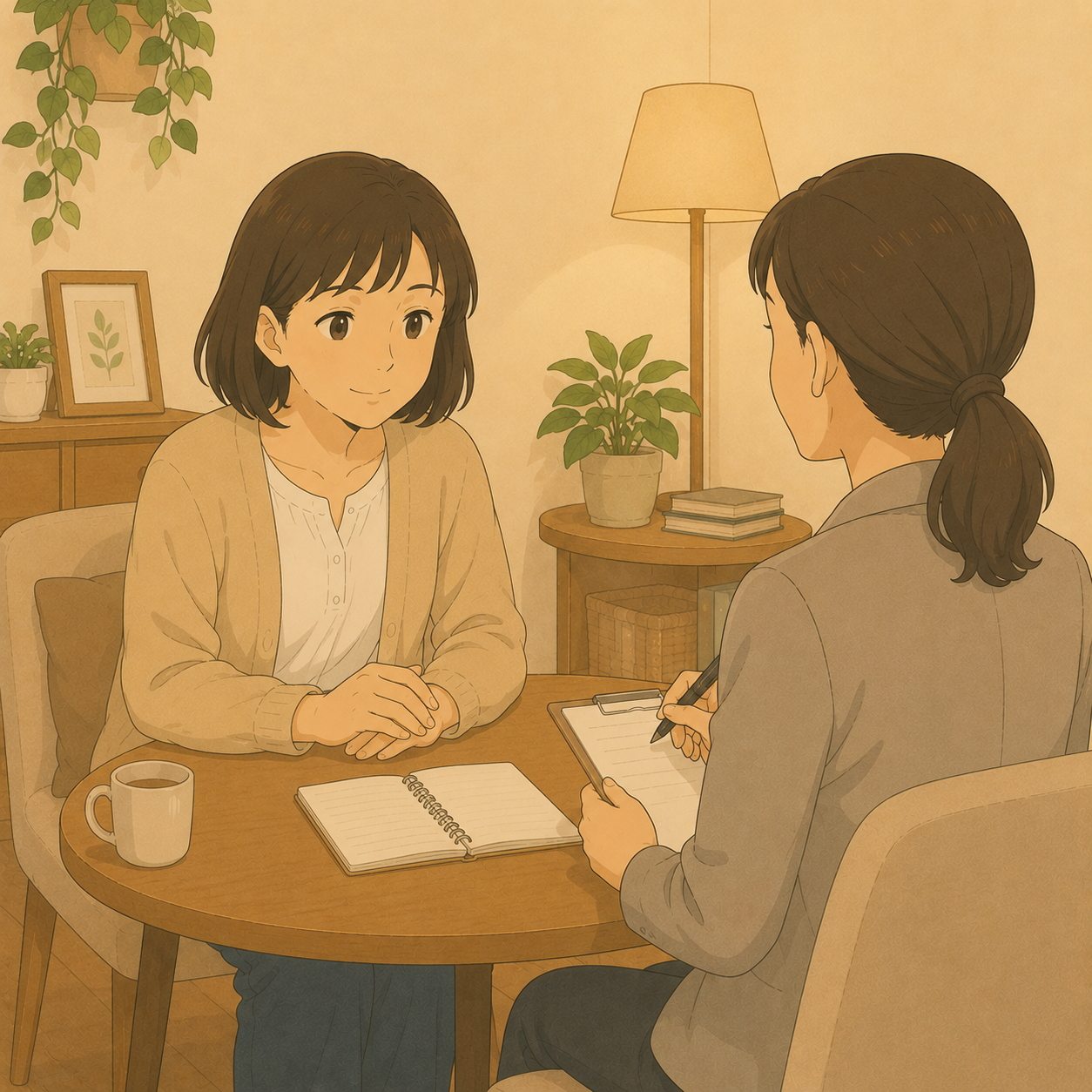 心理士さんとの相談シーン