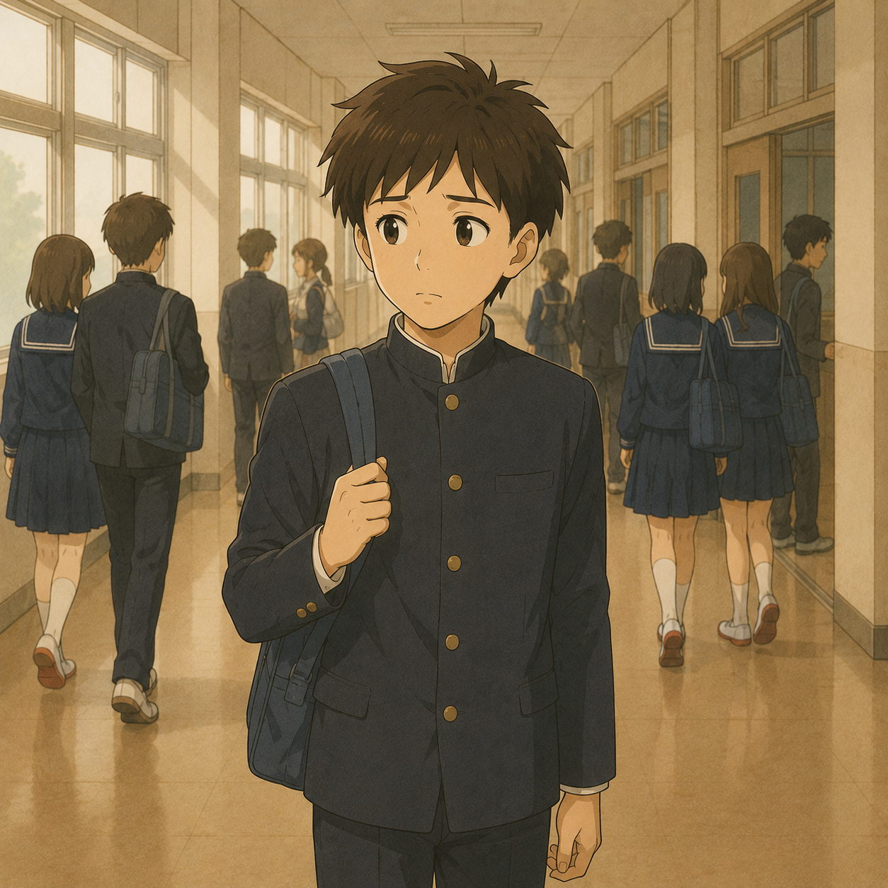 廊下でひとり立つASDの次男